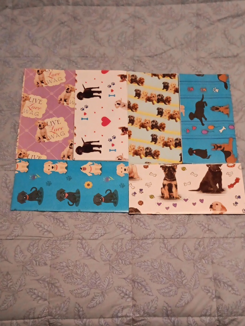 Dog Patterned Wrapping Paper 6 Pieces each measures 29' x 20'